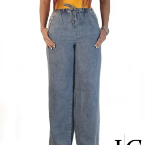 شلوار کمر کش Ladies Denim رنگ آبی