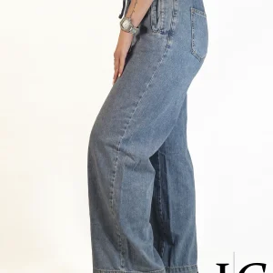 شلوار کمر کش Ladies Denim رنگ آبی